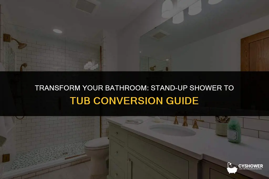 how much to change stand up shower with tub