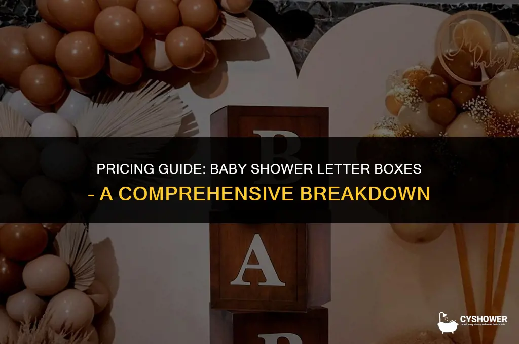 how much to charge for letter boxes for baby shower
