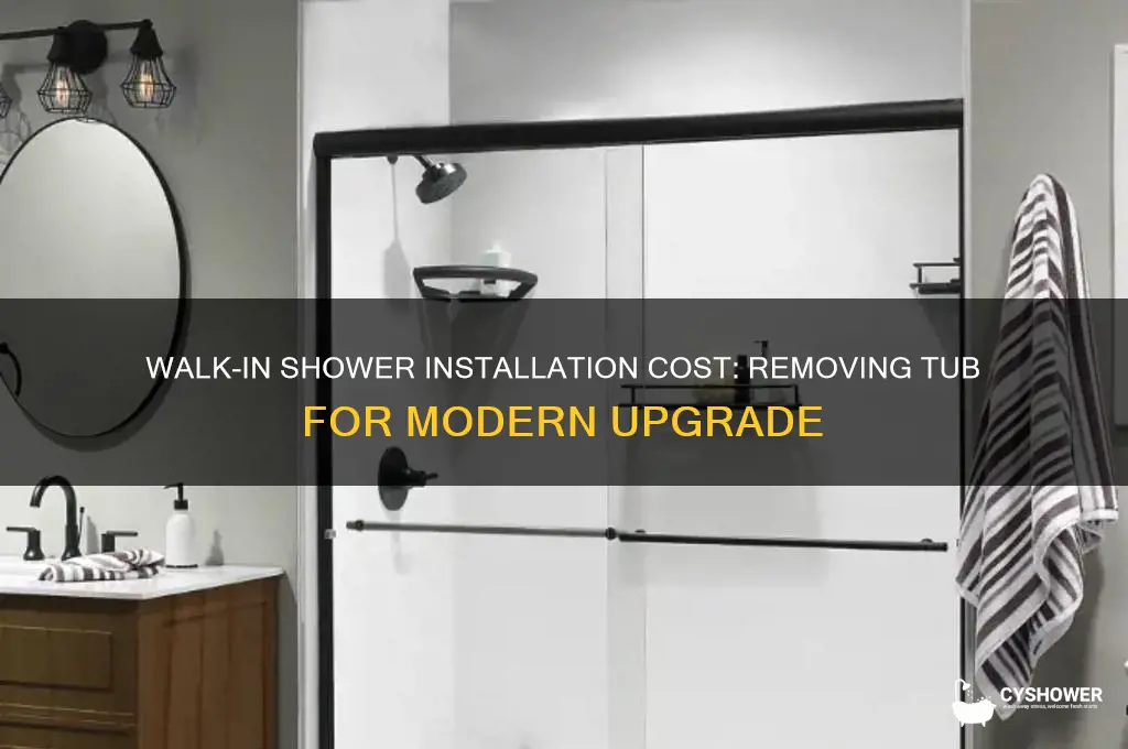 how much to install walk in shower and remove tub