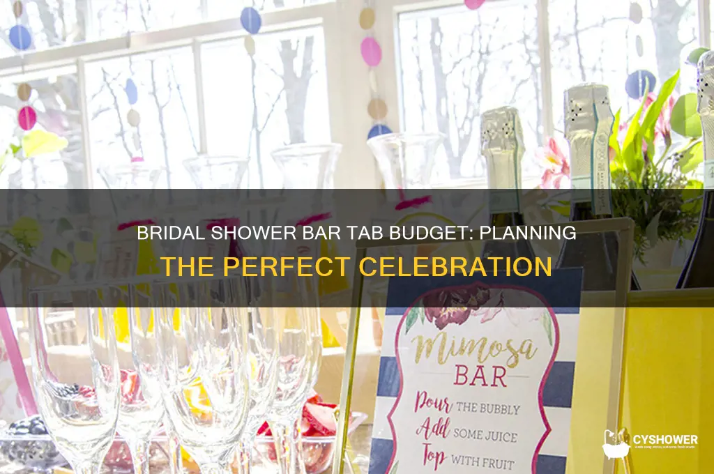 how much to run a tab at bridal shower