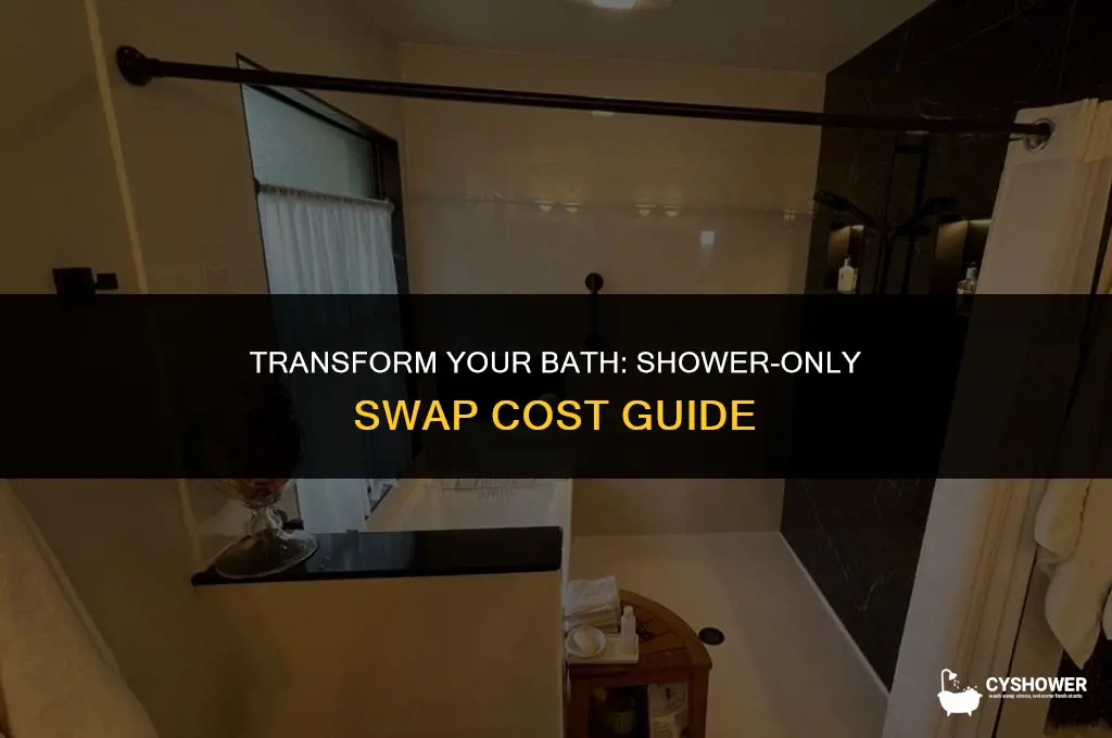 how much to swap my tub for a shower only