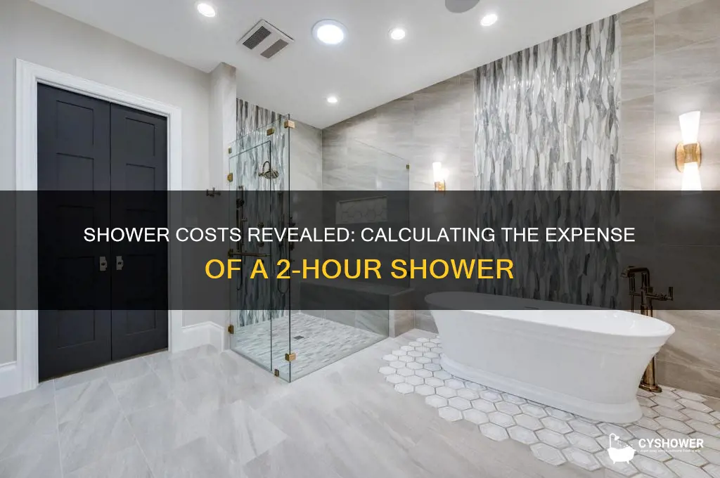 how much water does a 2 hour shower cost