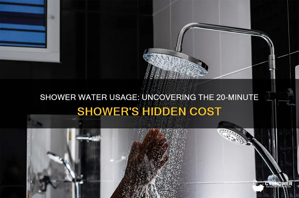 how much water does a 20 minute shower take