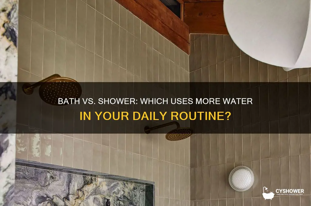 how much water does a bath take vs shower