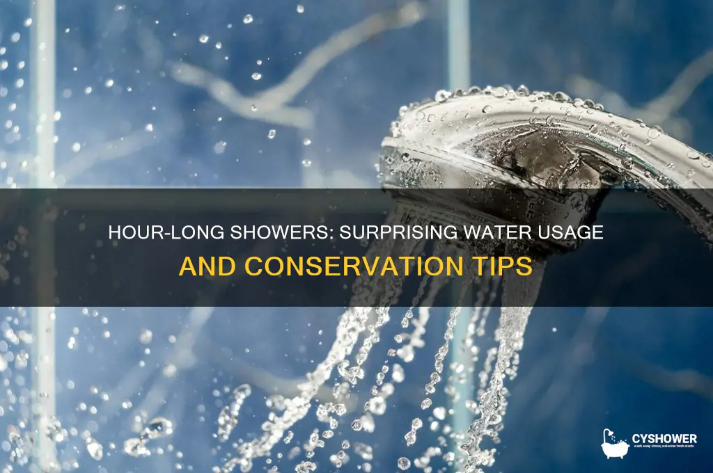 how much water in an hour long shower