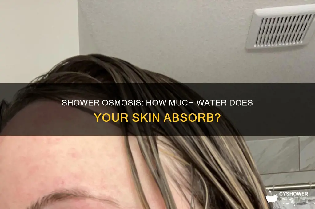 how much water is absorbed through osmosis during a shower