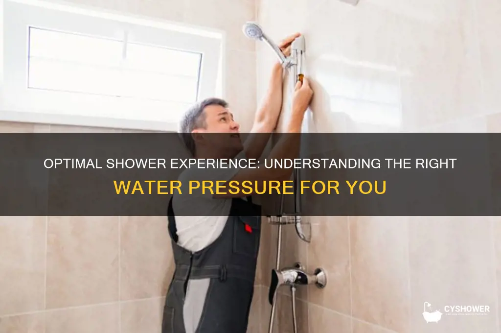 how much water pressure do i need for a shower