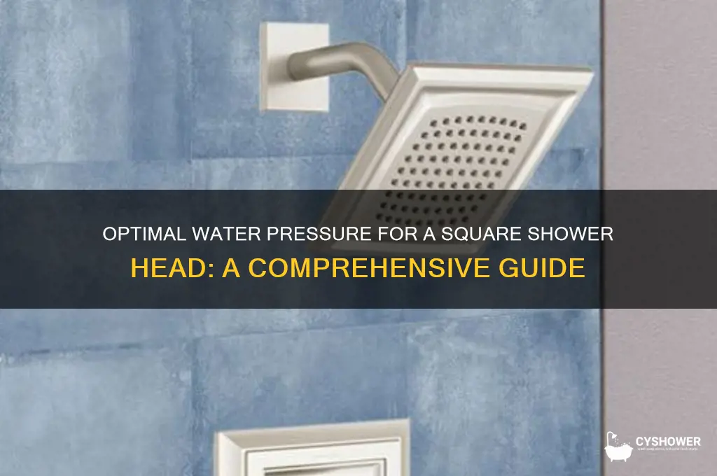 how much water pressure for a square shower head