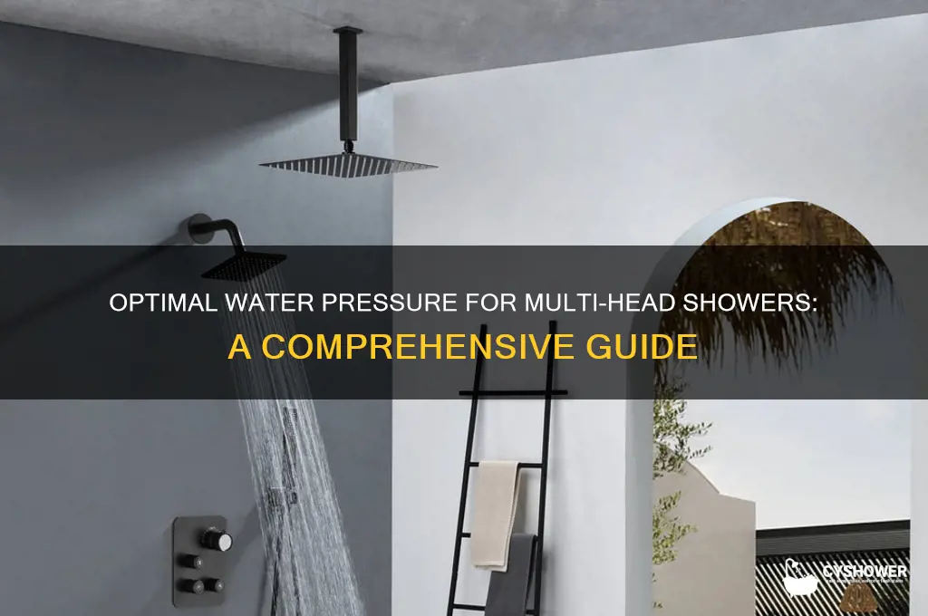 how much water pressure needed for multiple head shower