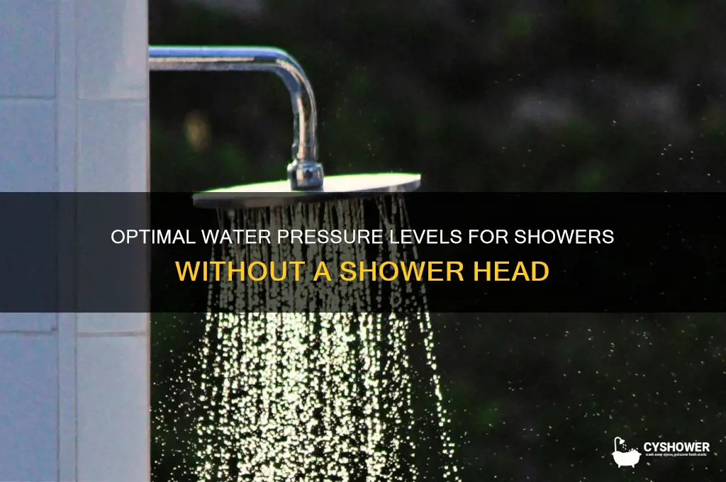 how much water pressure should there be without shower head