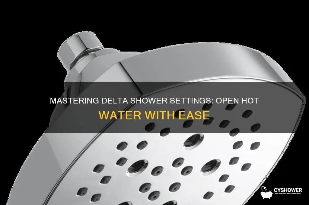 how open hot water shower delta