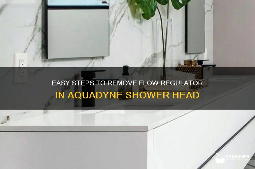 how remove flow regulator in aquadyne shower head