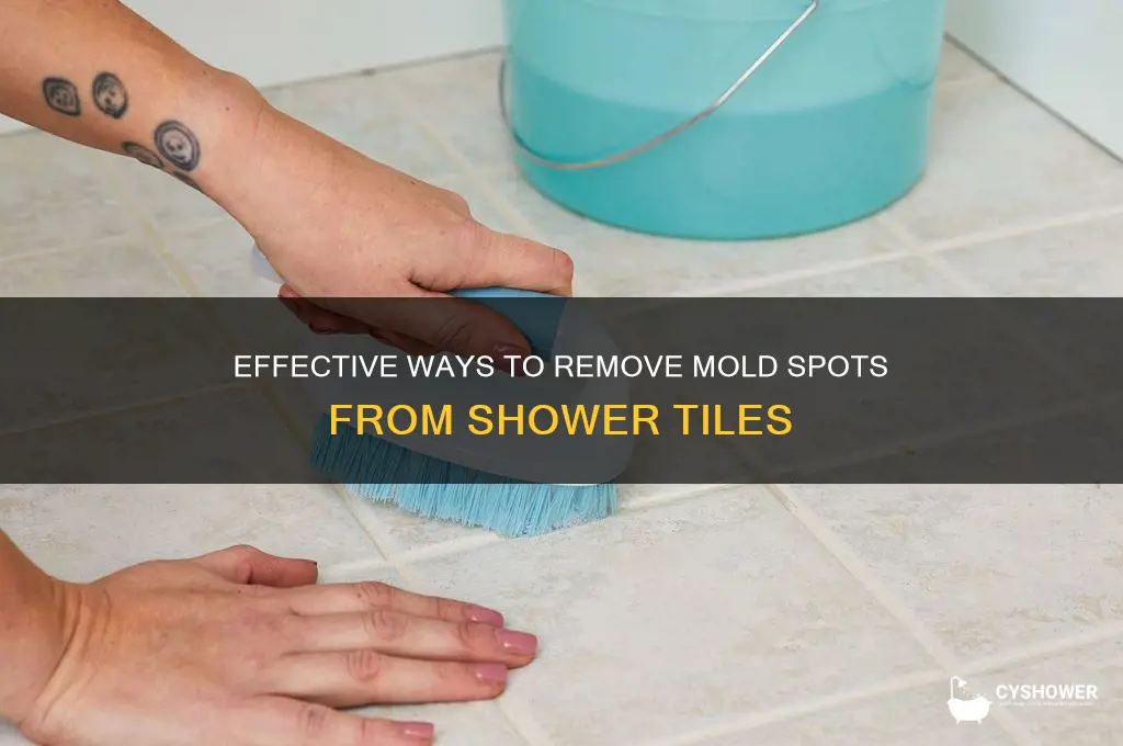 how remove mold spots shower tiles