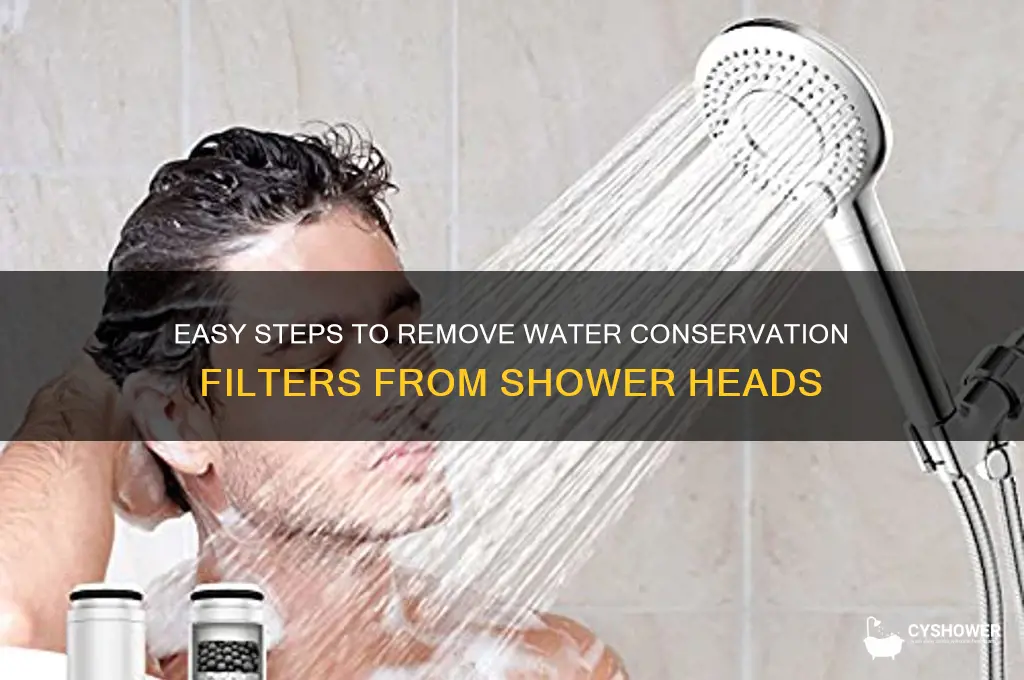 how remove water conservation filter from shower head