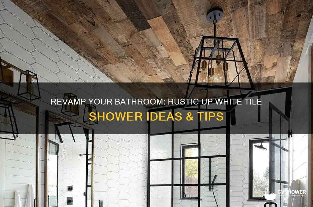 how rustic up white tile shower