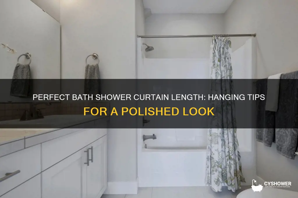 how should my bath shower curtain hang from the floor