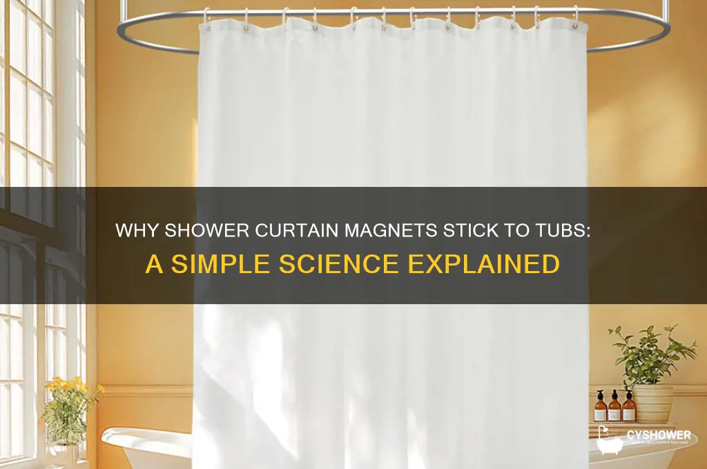 how shower curtain sticks to tub magnets