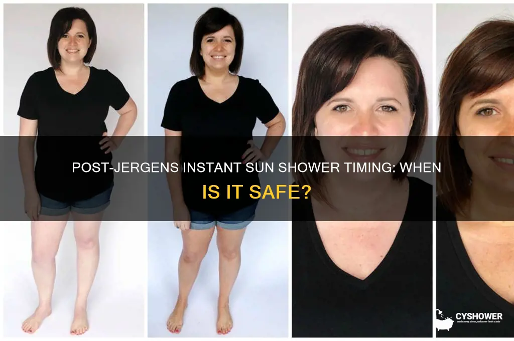 how soon can you shower after jergens instant sun