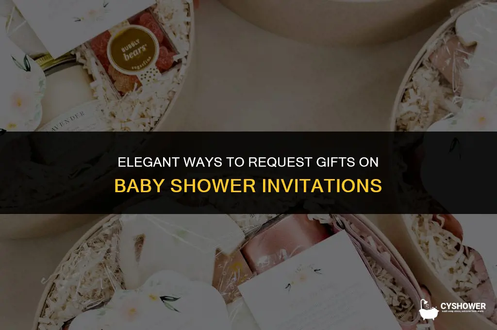 how t ask for gidts on baby shower invatstions