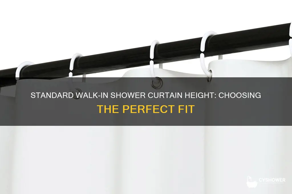 how tall in a standard walk in shower curtain