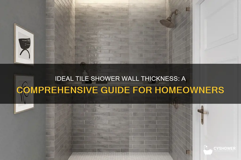 how thick are tile shower walls