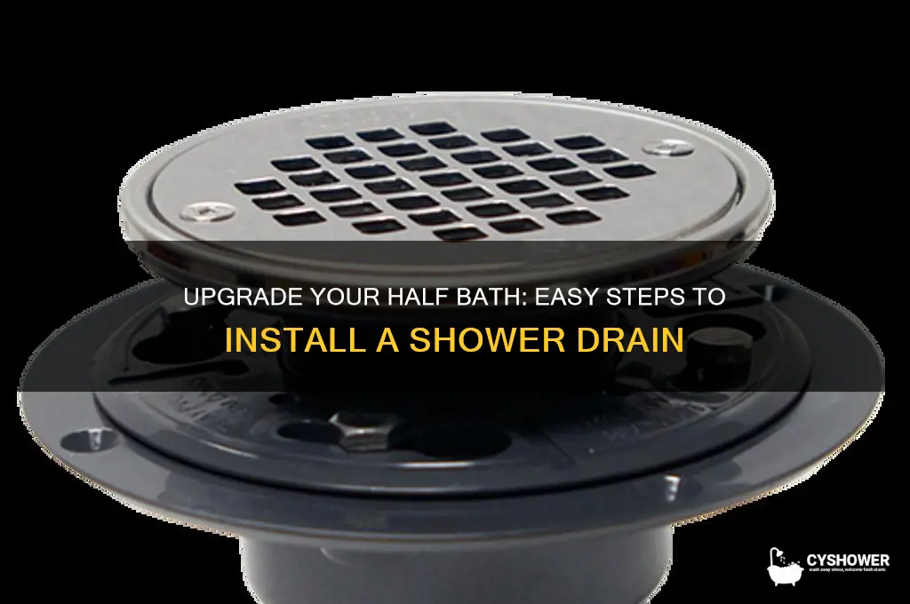 how to add a shower drain to a half bath