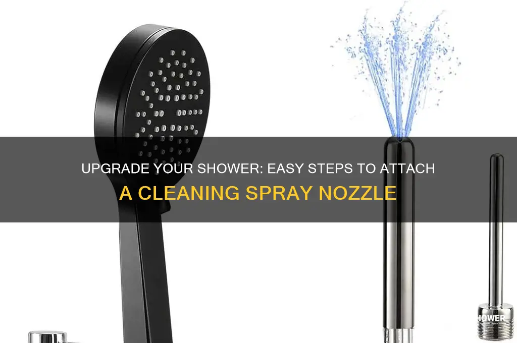 how to add cleaning spray nozzle to shower head