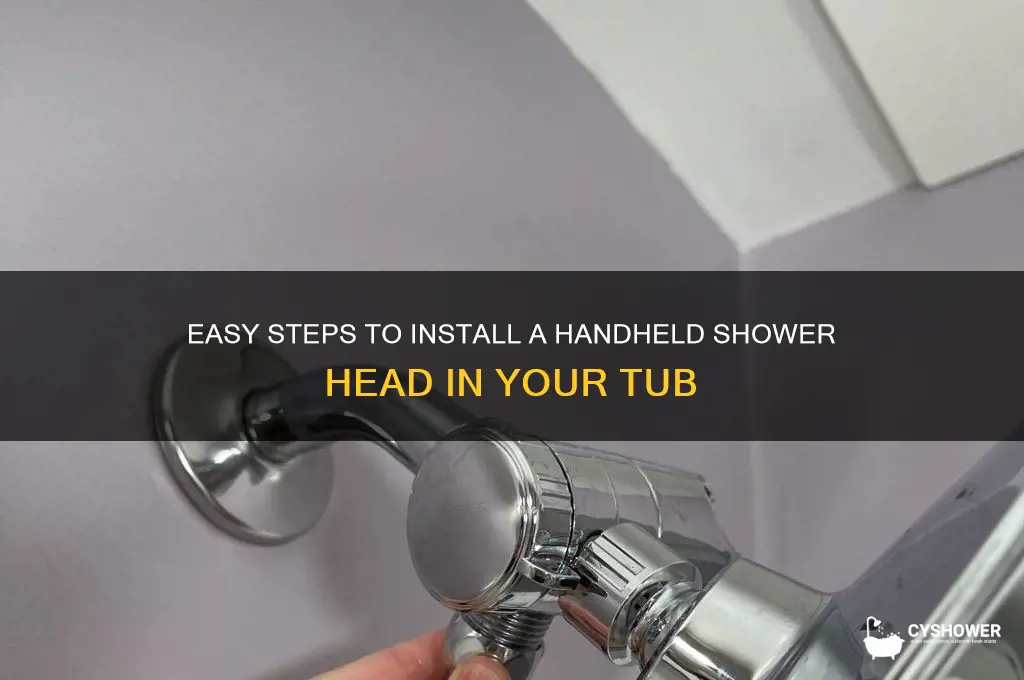 how to add hand held shower head in tub