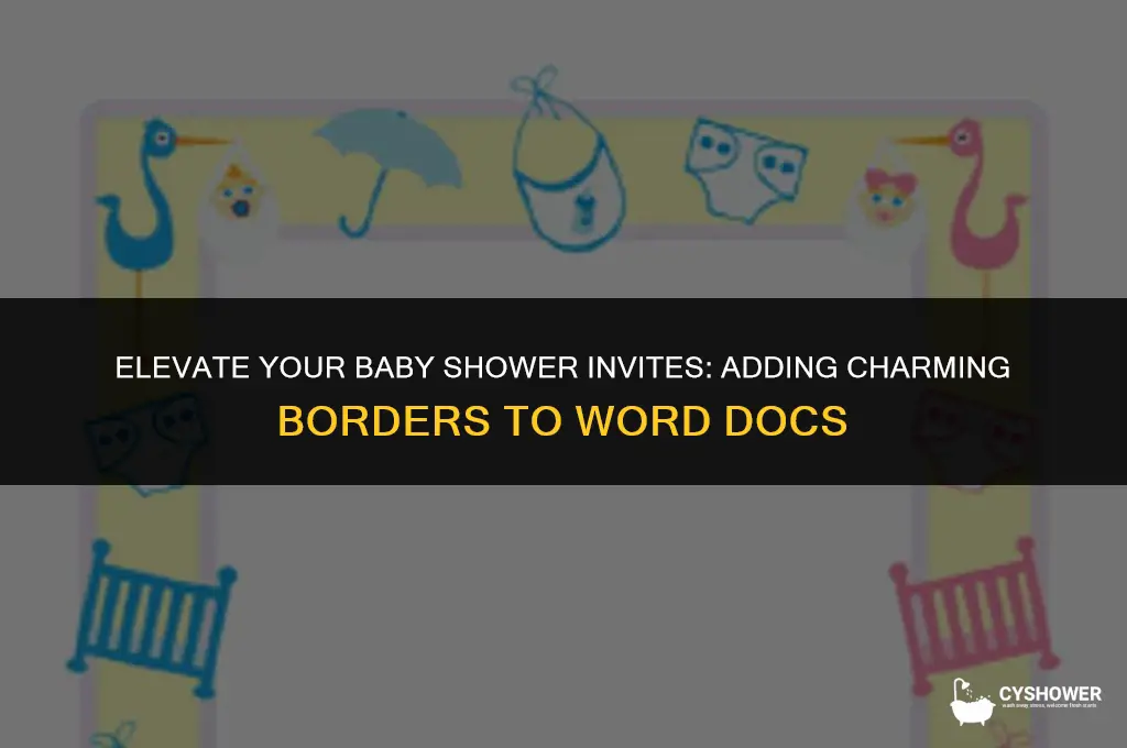 how to add pretty border to baby shower word document
