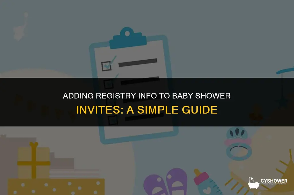 how to add registry information baby shower invitation