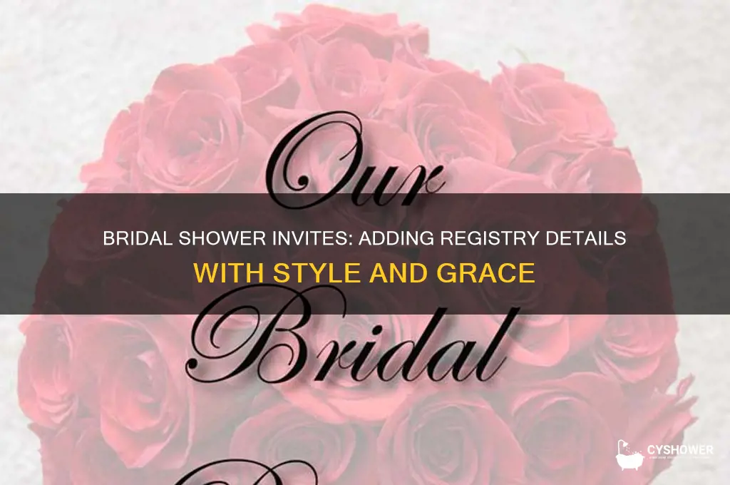 how to add registry information to bridal shower invitations
