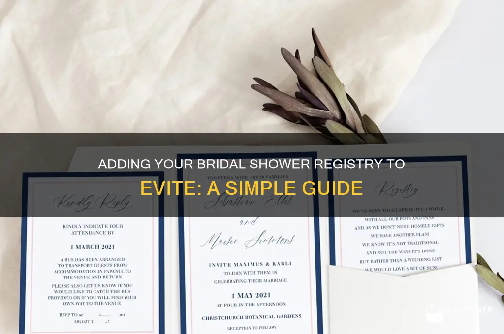 how to add registry to evite for bridal shower