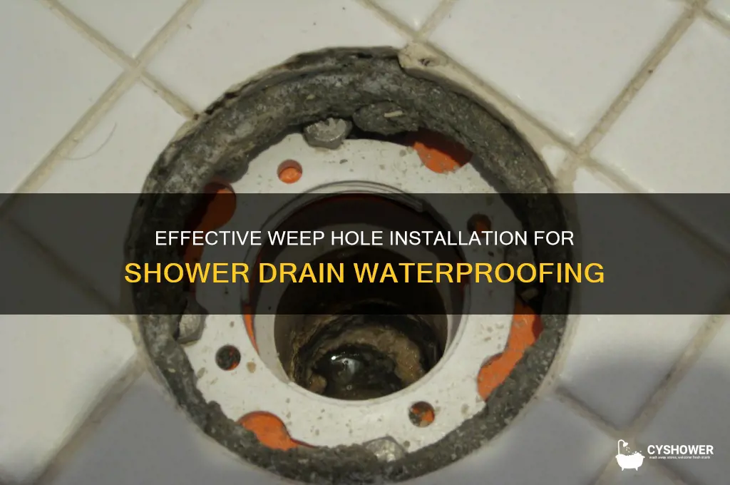 how to add weep holes in shower drain