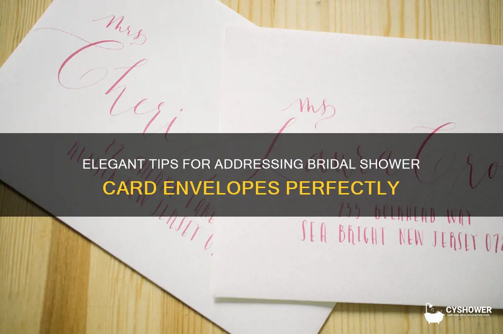 how to address a bridal shower card envelope