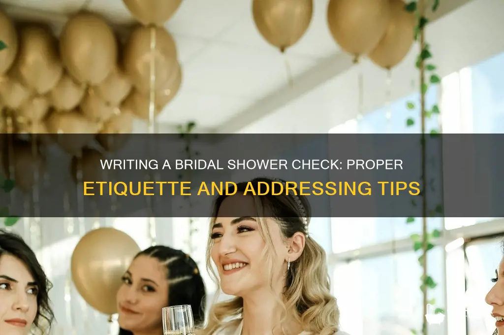 how to address a check for a bridal shower