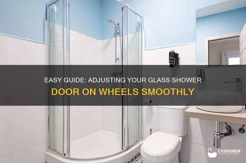 how to adjust glass shower door on wheels