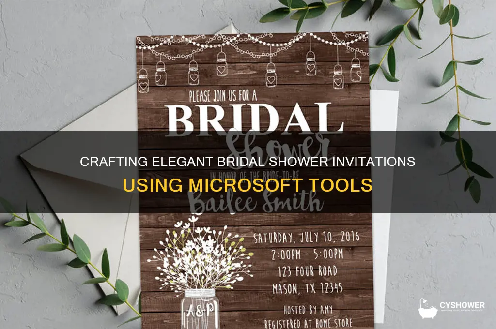 how to ake a bridal shower invitation on microsoft