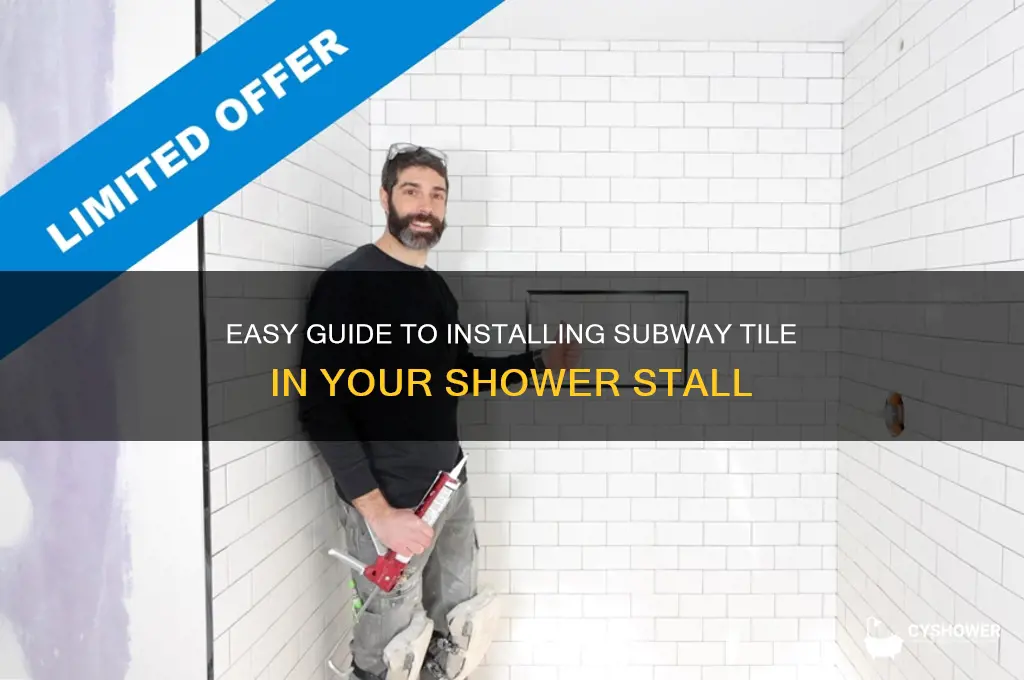 how to apply subway tile to a shower stall