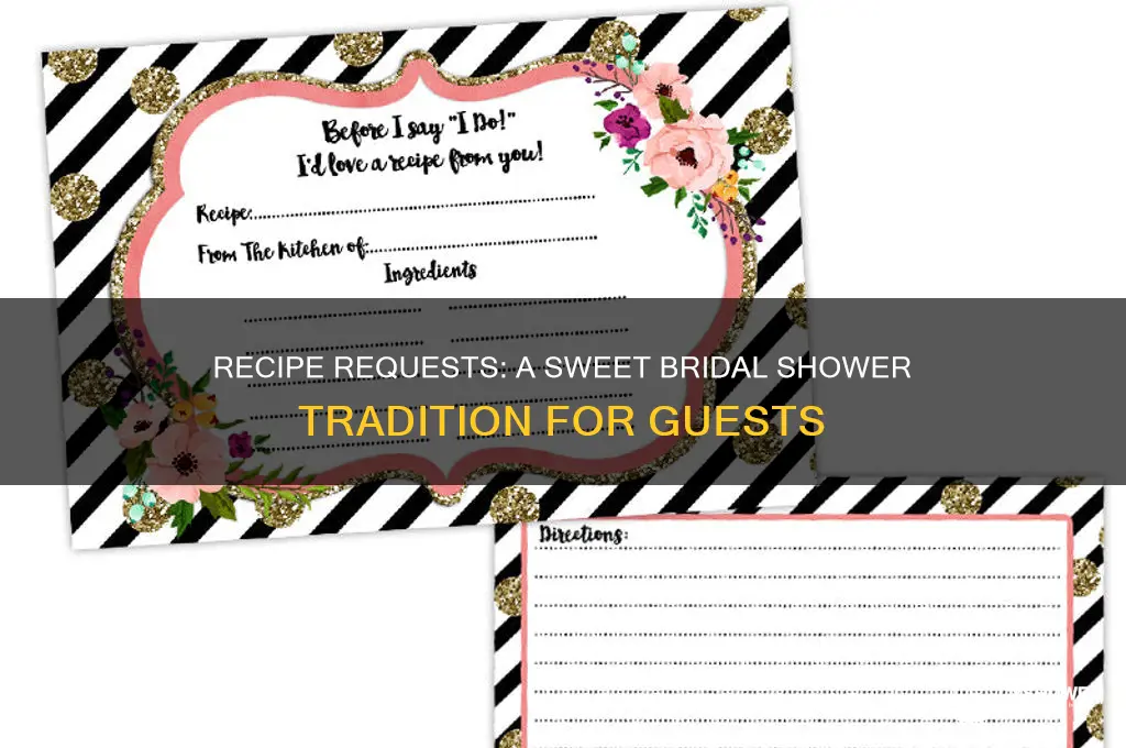 how to ask bridal shower guests to bring a recipe