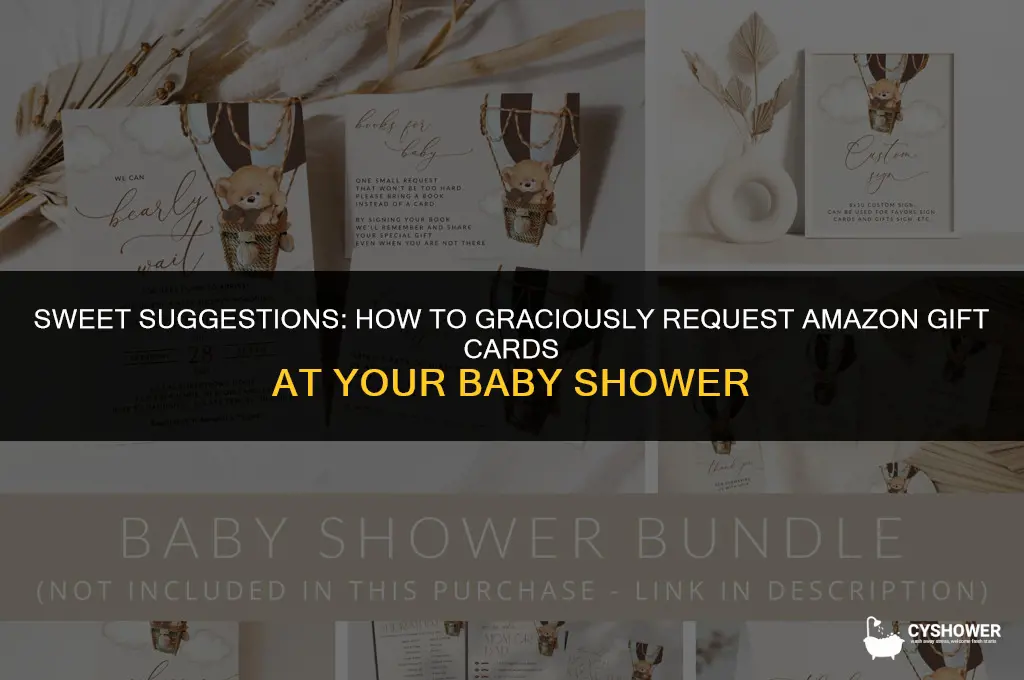 how to ask for amazon gift cards at baby shower