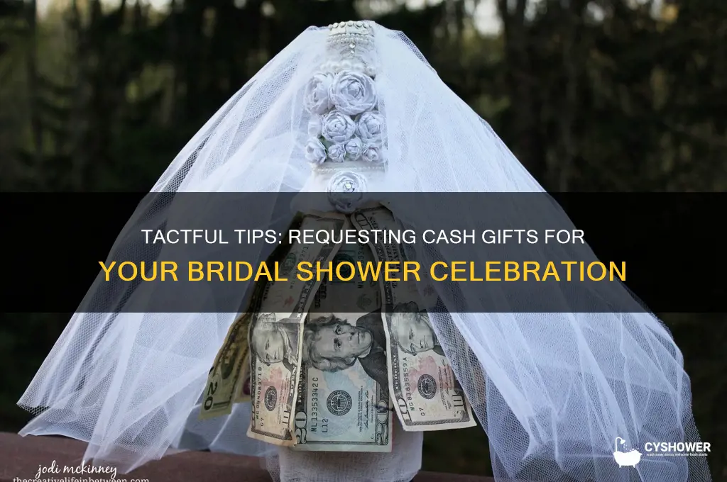 how to ask for cash for bridal shower
