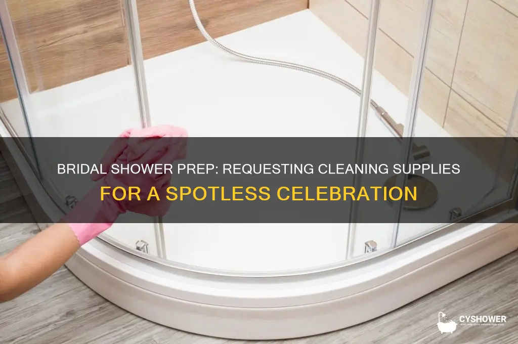 how to ask for cleaning supplies for bridal shower
