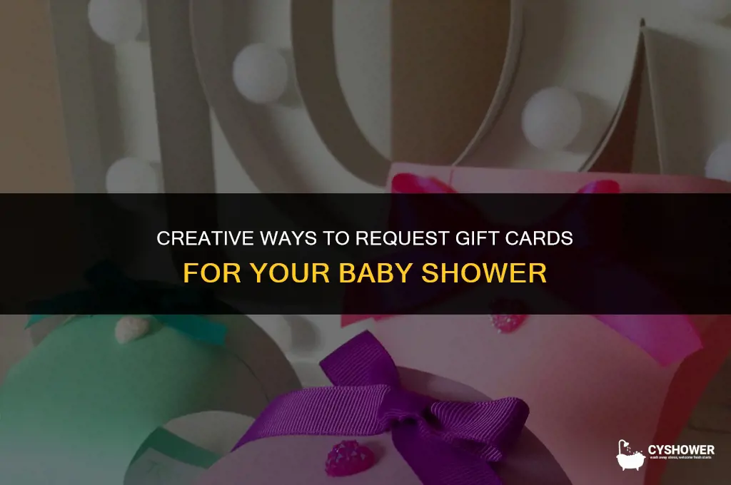 how to ask for gift card for baby shower