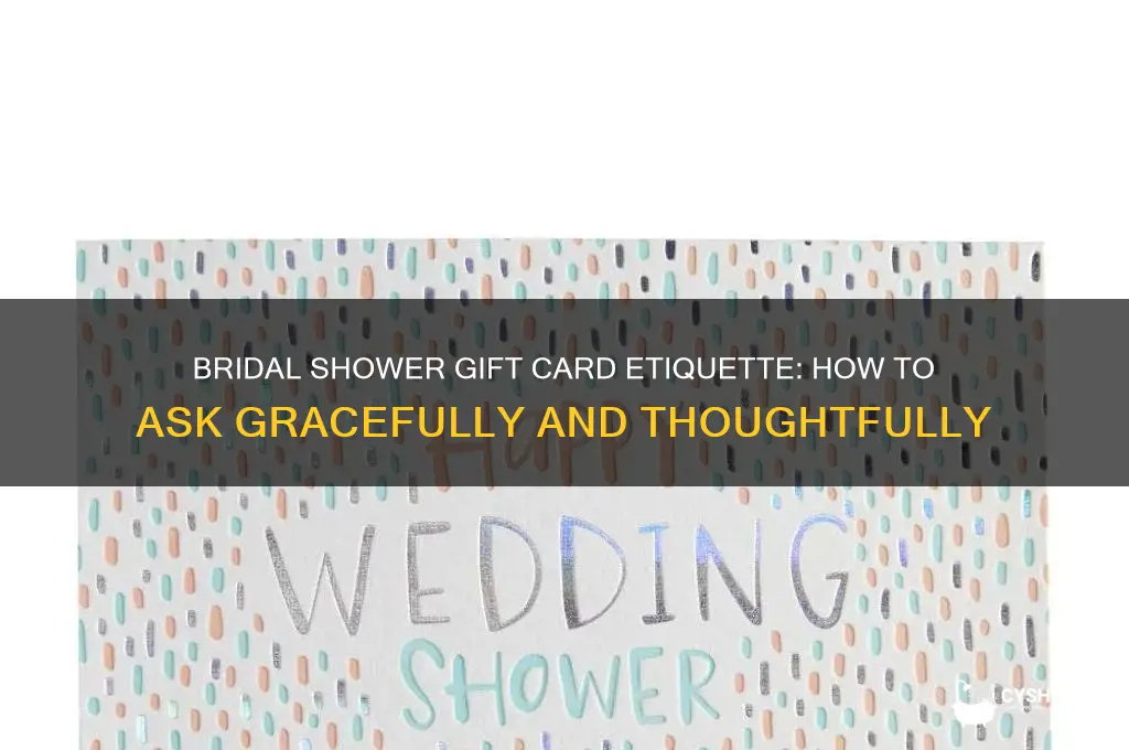 how to ask for gift cards for a bridal shower