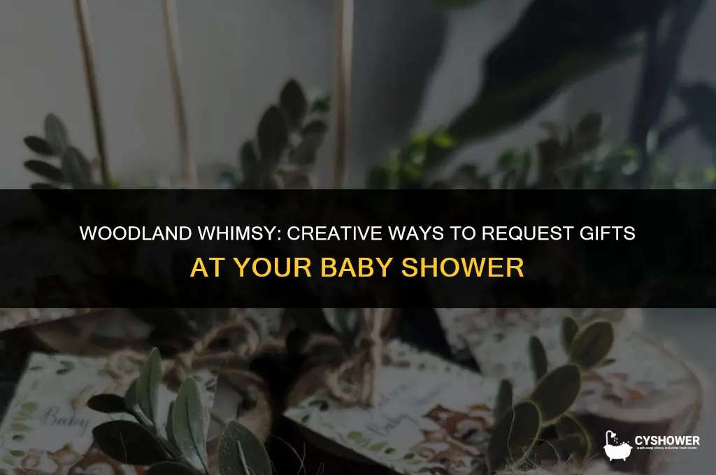 how to ask for money in a baby shower woodland