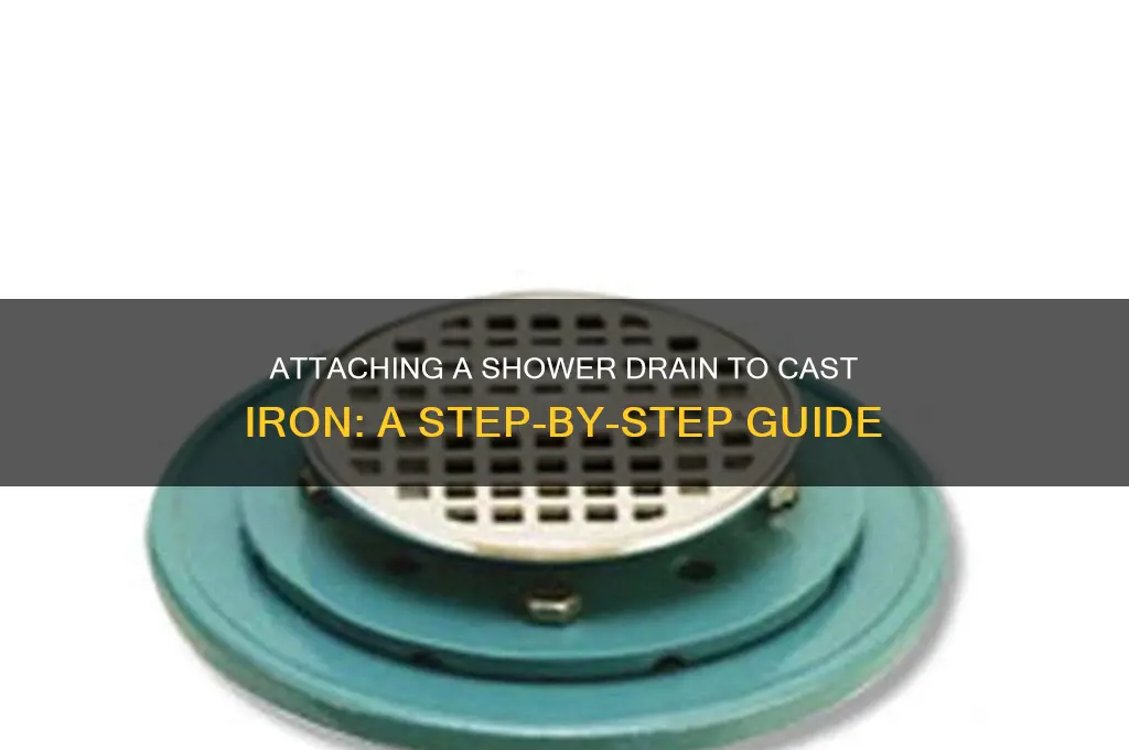 how to attach a shower drain to cast iron
