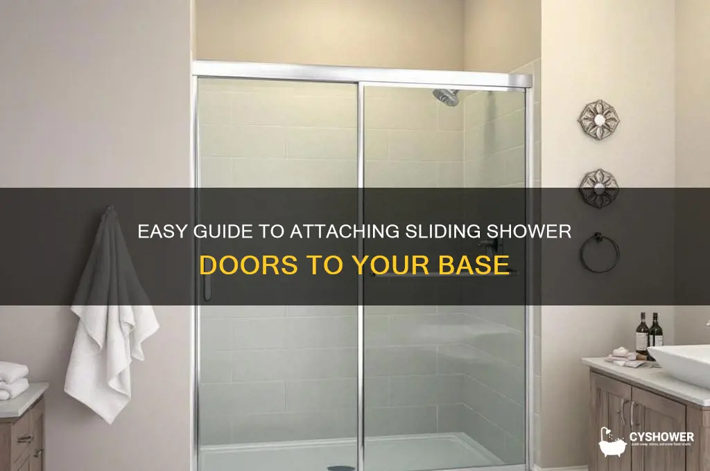 how to attach sliding shower doors to base