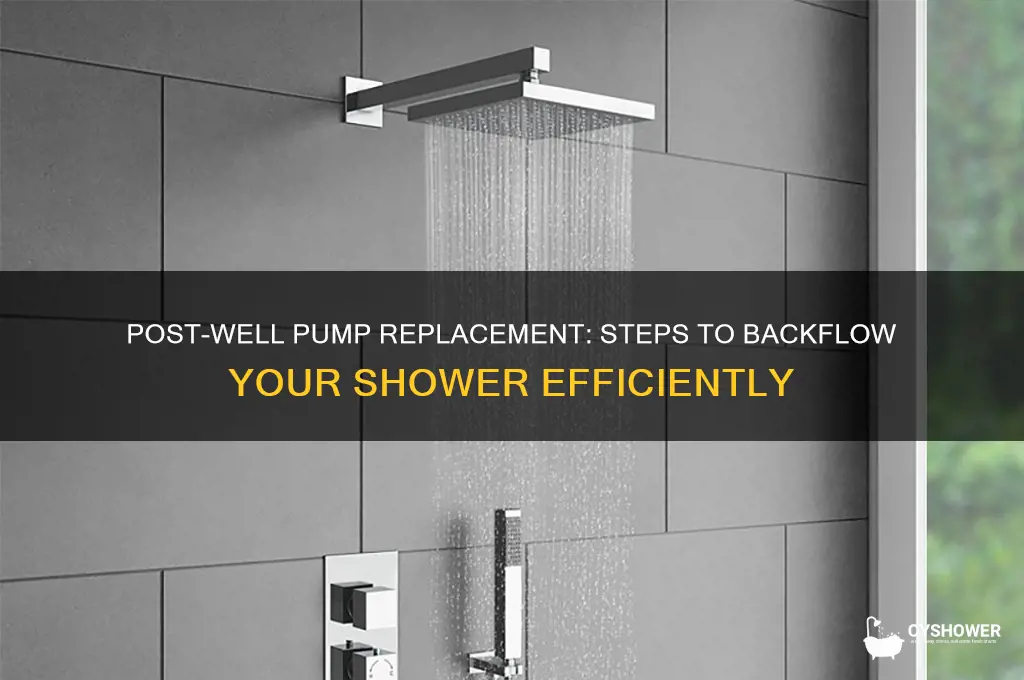 how to back flow shower after well pump replacement