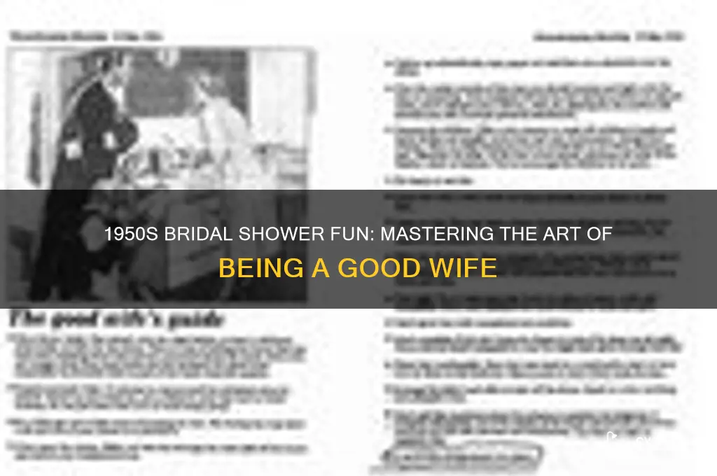 how to be a good wife 1950 bridal shower game