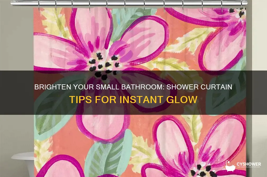 how to brighten up a small bathroom with shower curtain